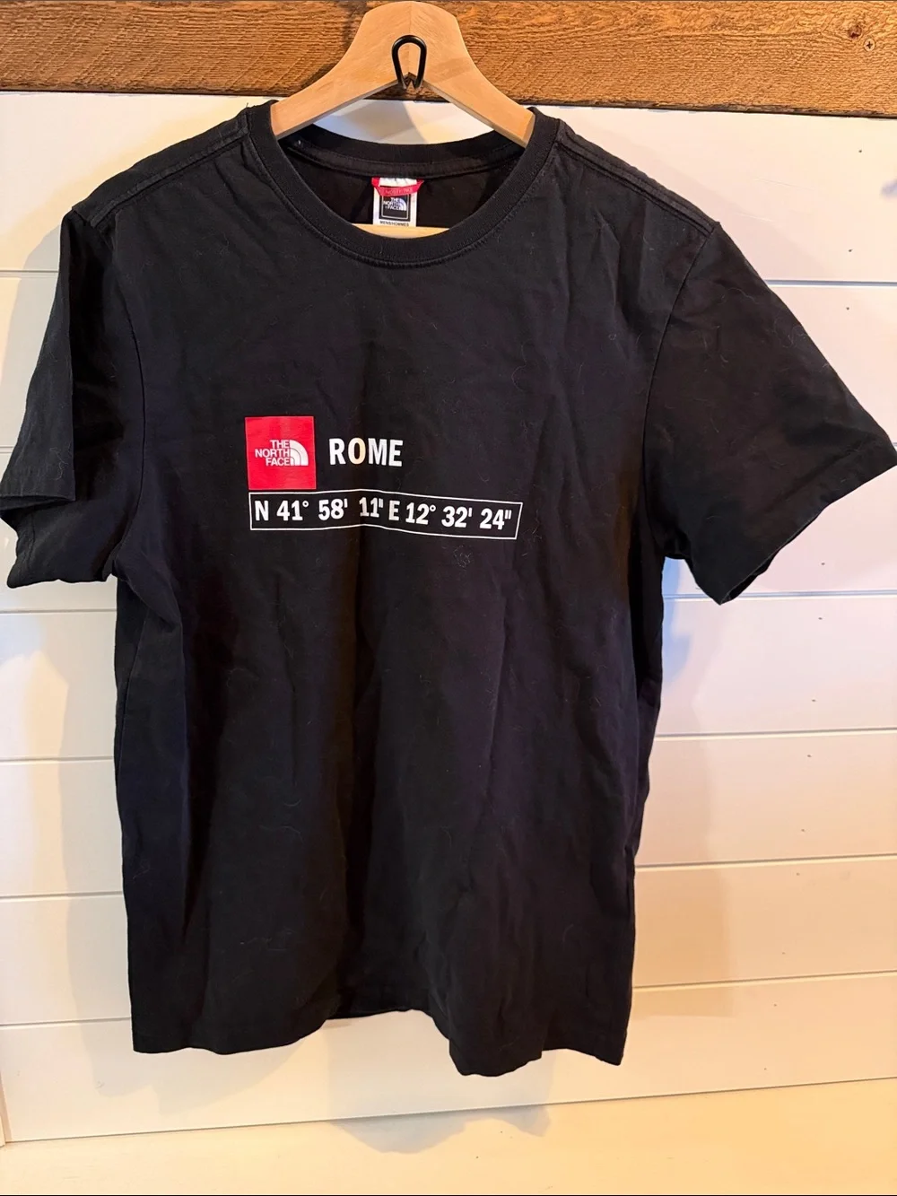 The North Face Black Rome Coordinates Graphic Tee with Red Logo